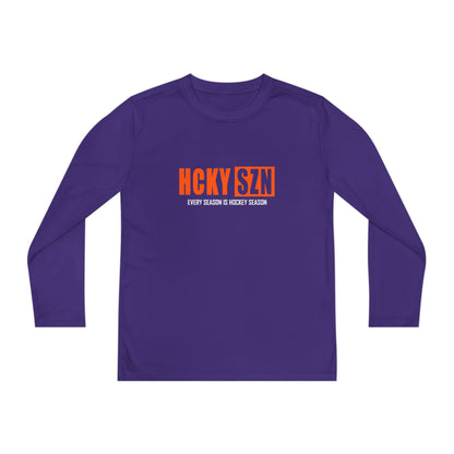 Every Season is HCKY SZN Youth Competitor Long Sleeve Tee (Orange Logo) - Various Colors