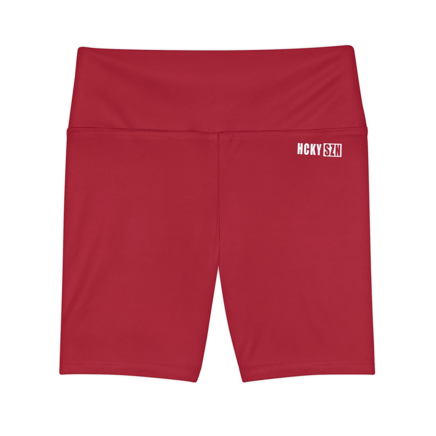 HKY SZN High Waisted Workout Shorts (Scarlet Red)