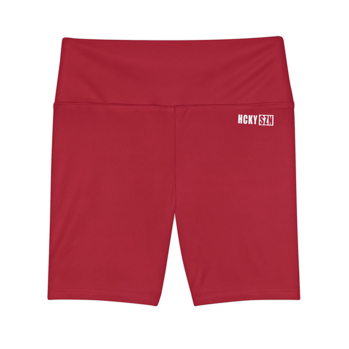 HKY SZN High Waisted Workout Shorts (Scarlet Red)