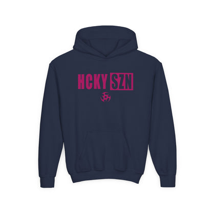 Youth HCKY SZN (Raspberry Logo) Hooded Sweatshirt - Various Colors