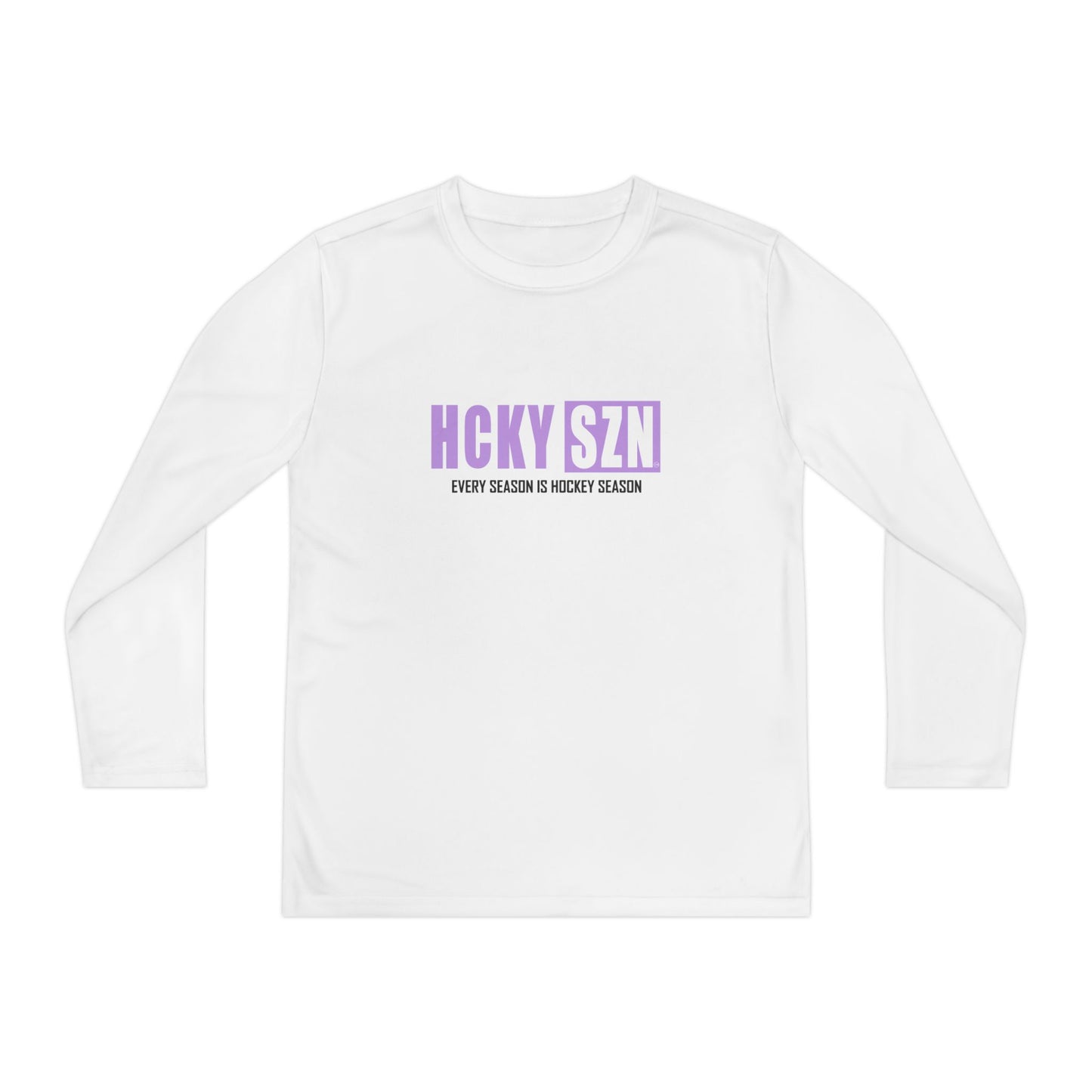 Every Season is HCKY SZN Youth Competitor Long Sleeve Tee (Lavender Logo) - Various Colors