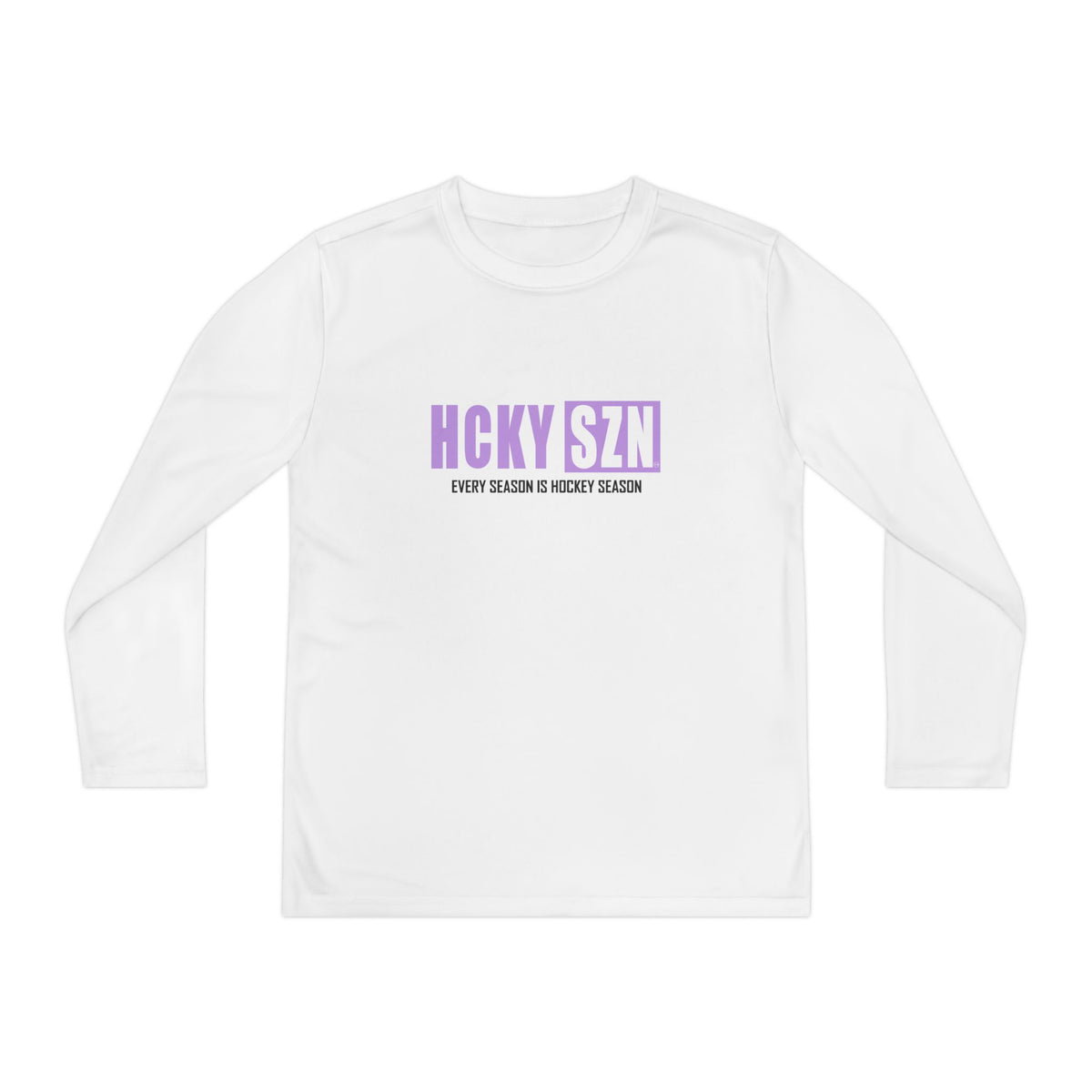 Every Season is HCKY SZN Youth Competitor Long Sleeve Tee (Lavender Logo) - Various Colors