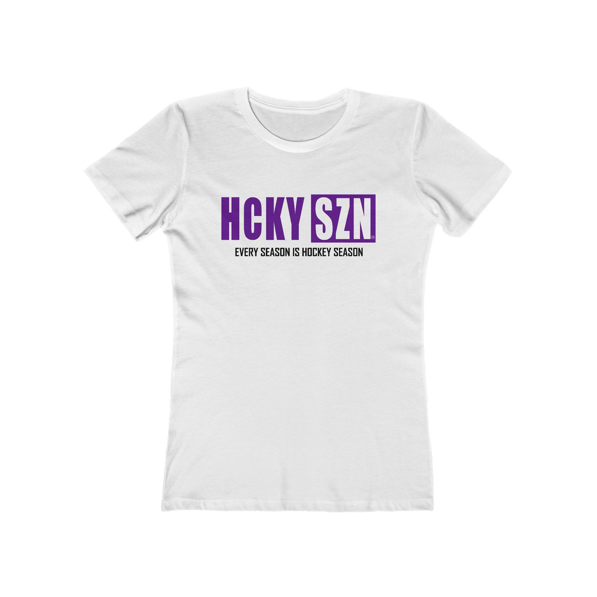 Every Season Is Hockey Season Women's Boyfriend Tee (Purple Logo) - Various Colors