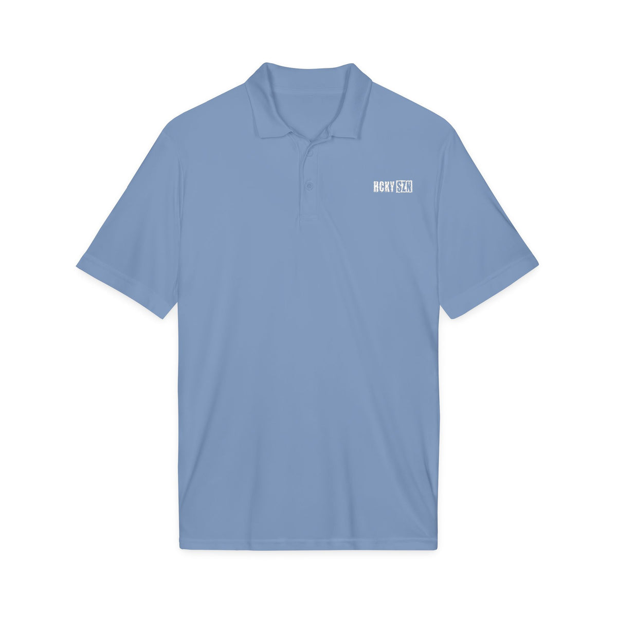 HCKY SZN Embroidered Performance Hockey Polo (Carolina Blue)