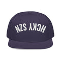Upside Down HCKY SZN Embroidered Snapback Hat (Navy)