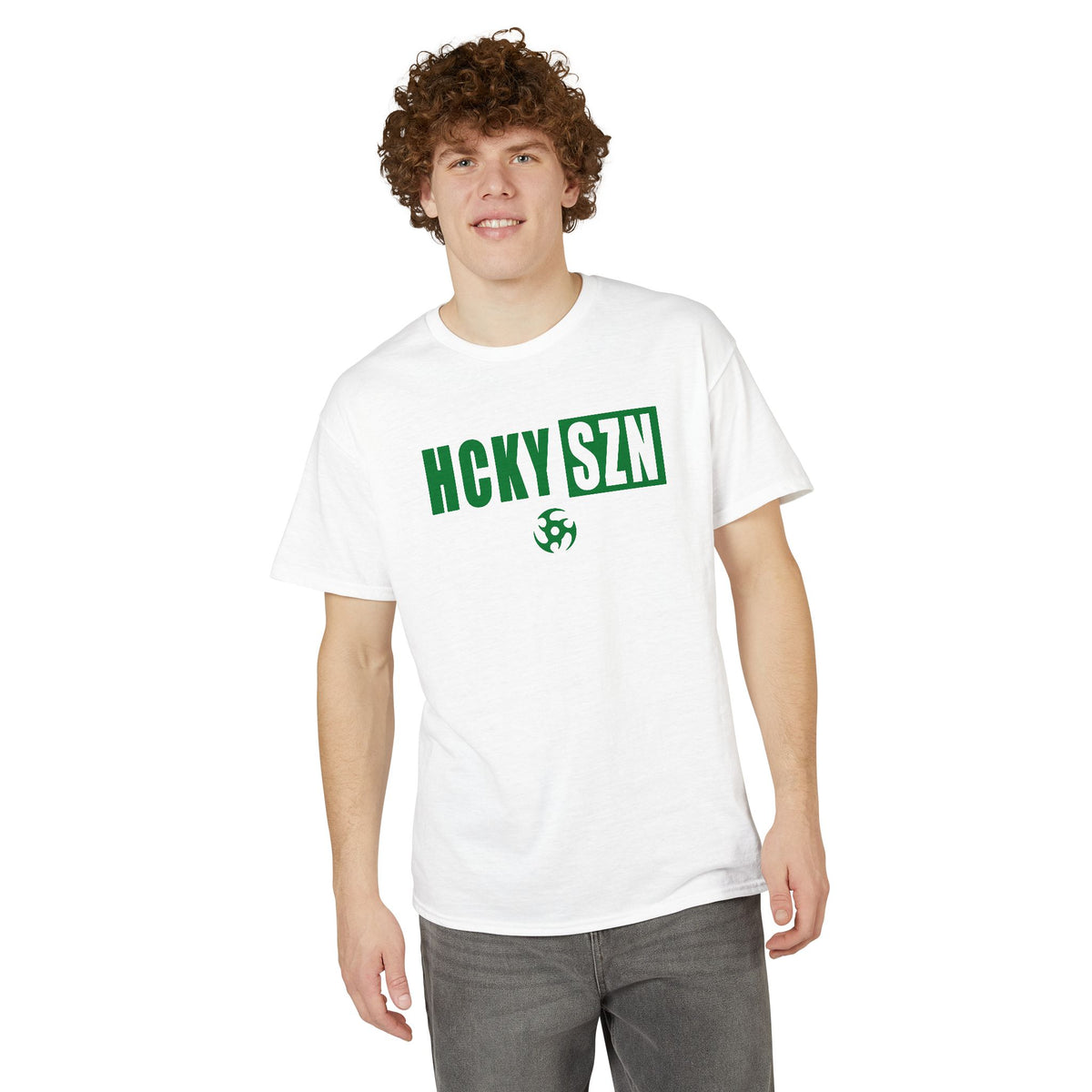 HCKY SZN Simple Star DryBlend Tee Shirt (Green Logo) - Various Colors