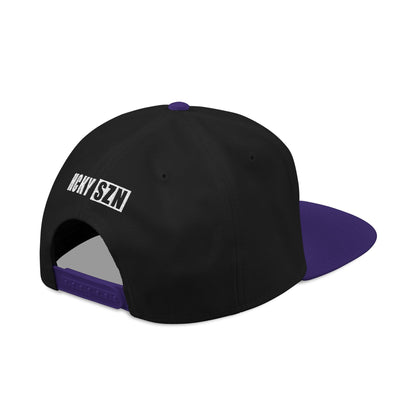 Upside Down HCKY SZN Embroidered Snapback Hat (Black/Purple)