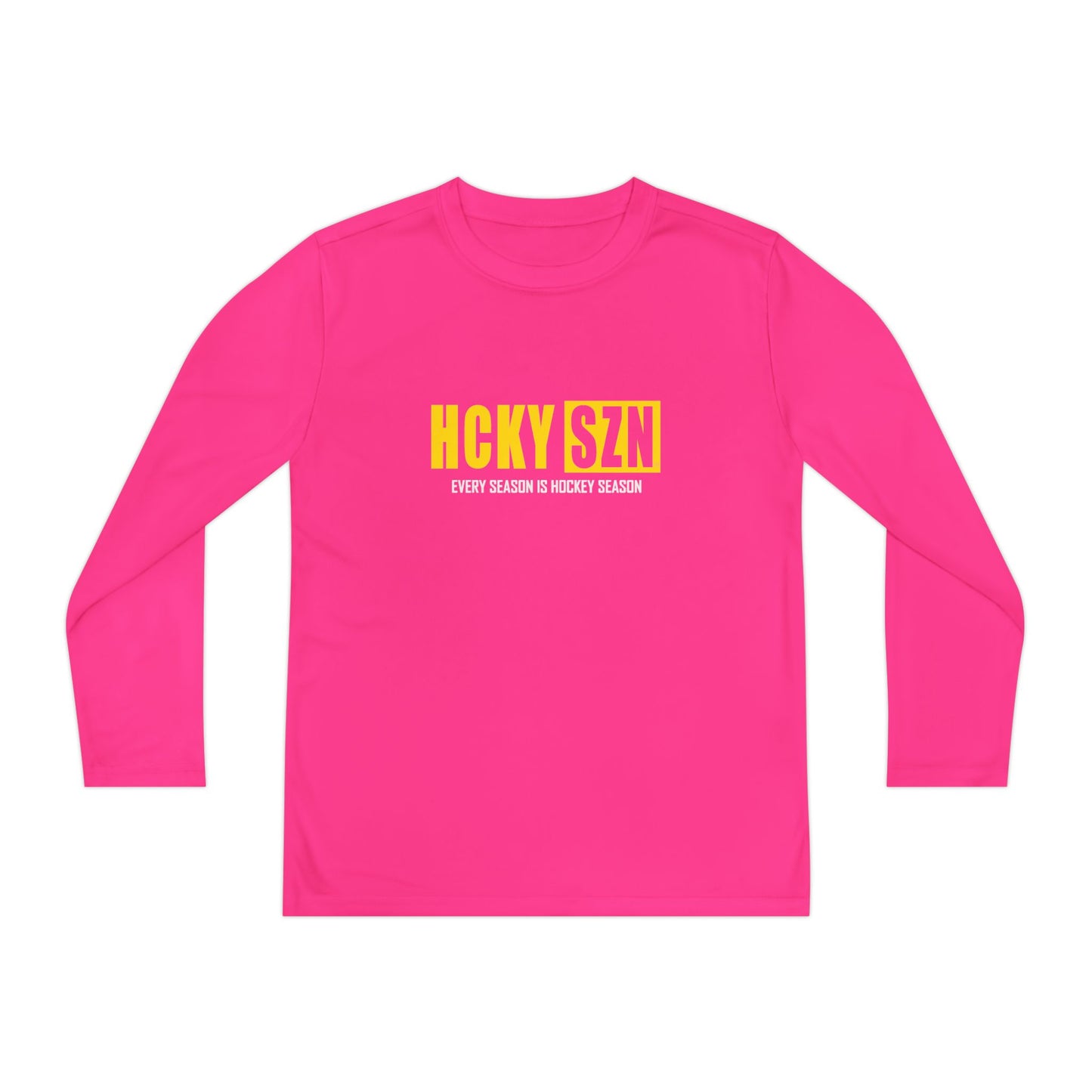 Every Season is HCKY SZN Youth Competitor Long Sleeve Tee (Yellow Logo) - Various Colors