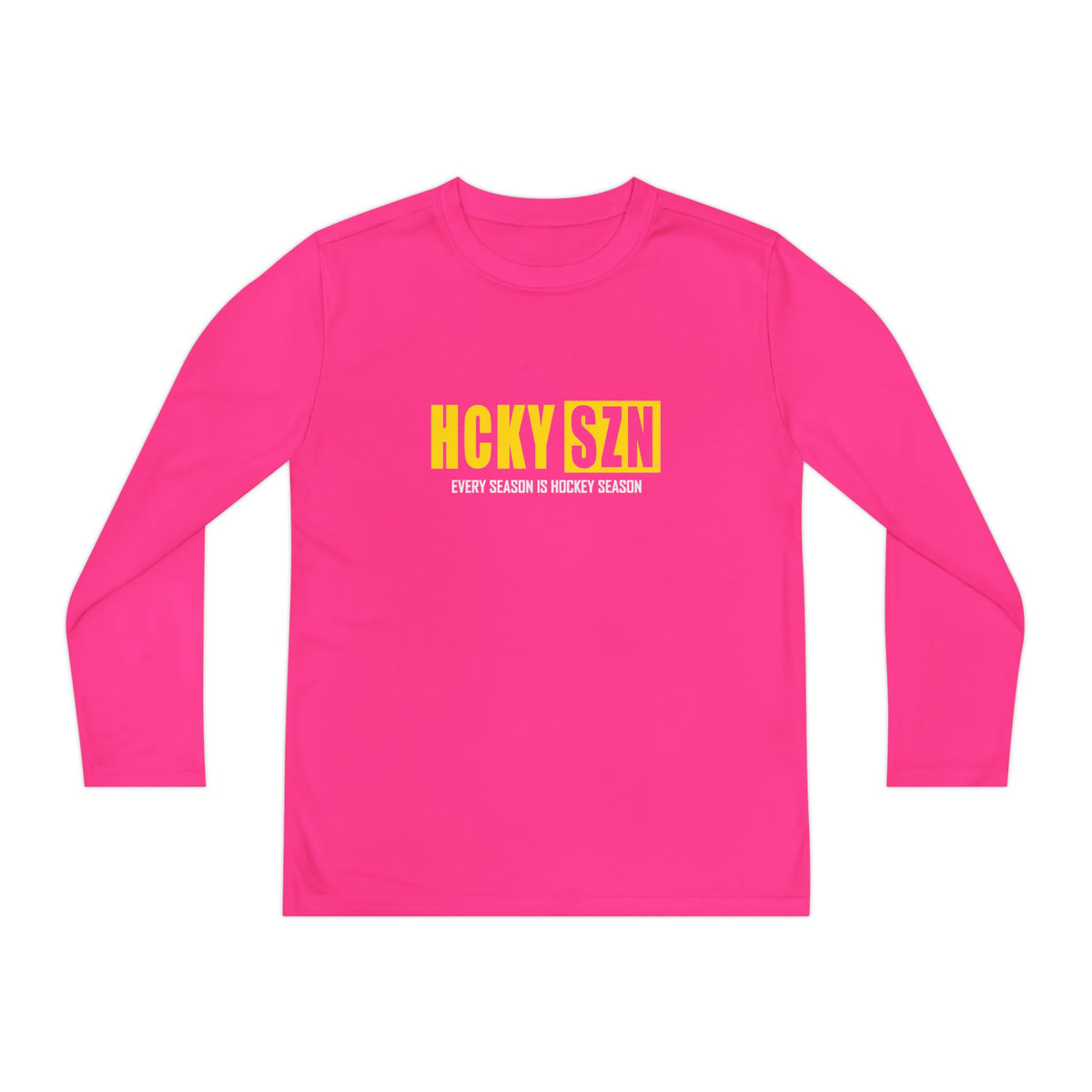 Every Season is HCKY SZN Youth Competitor Long Sleeve Tee (Yellow Logo) - Various Colors