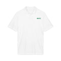HCKY SZN Embroidered Performance Hockey Polo (White/Green Logo)