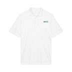 HCKY SZN Embroidered Performance Hockey Polo (White/Green Logo)