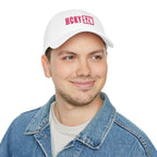 HCKY SZN Low Profile Embroidered Baseball Cap - White (Hot Pink Logo)