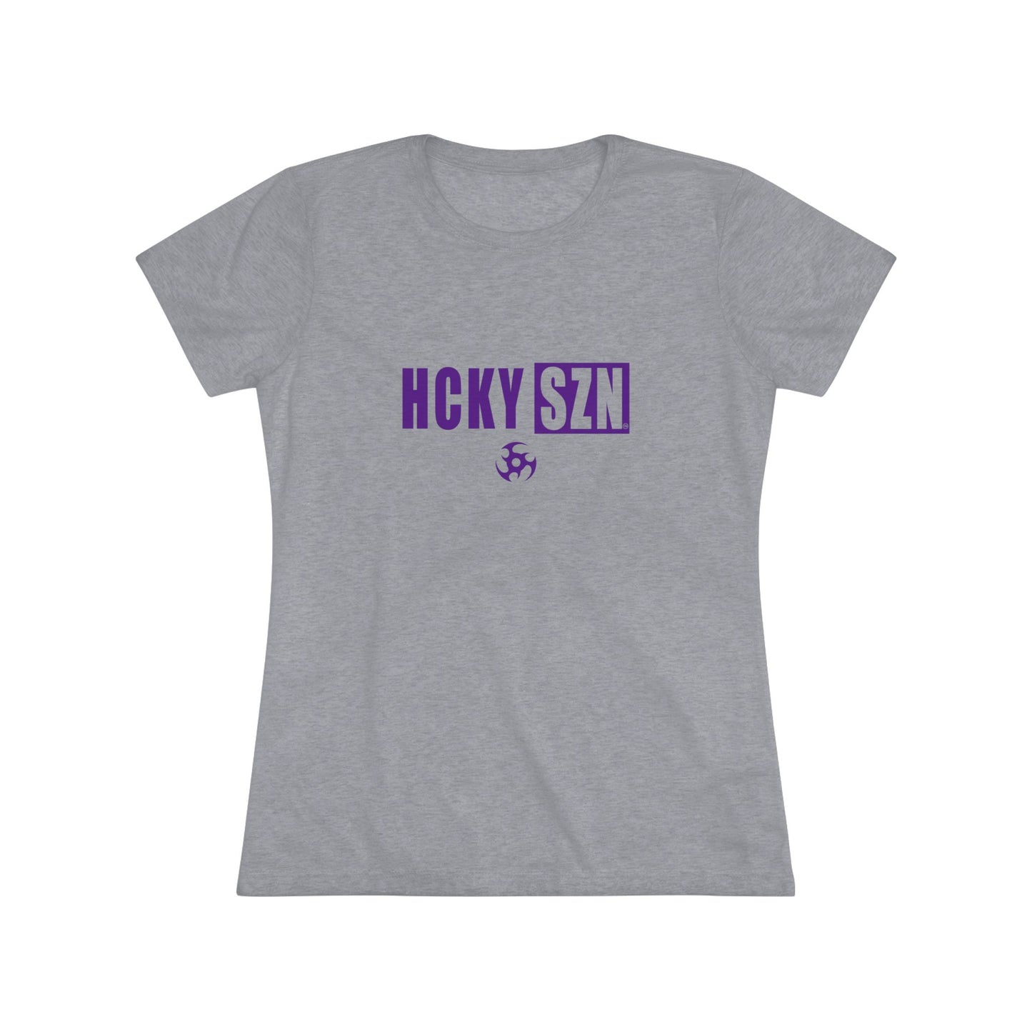 Women’s Hockey Vibe Triblend Tee (Purple Logo)