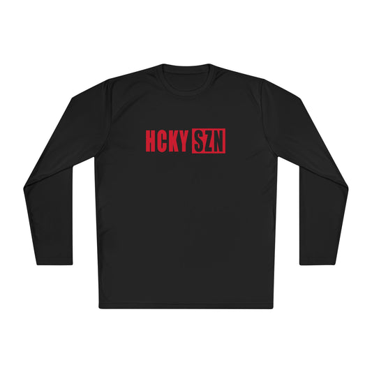 HCKY SZN Performance Long Sleeve Tee (Red Logo) - Various Colors