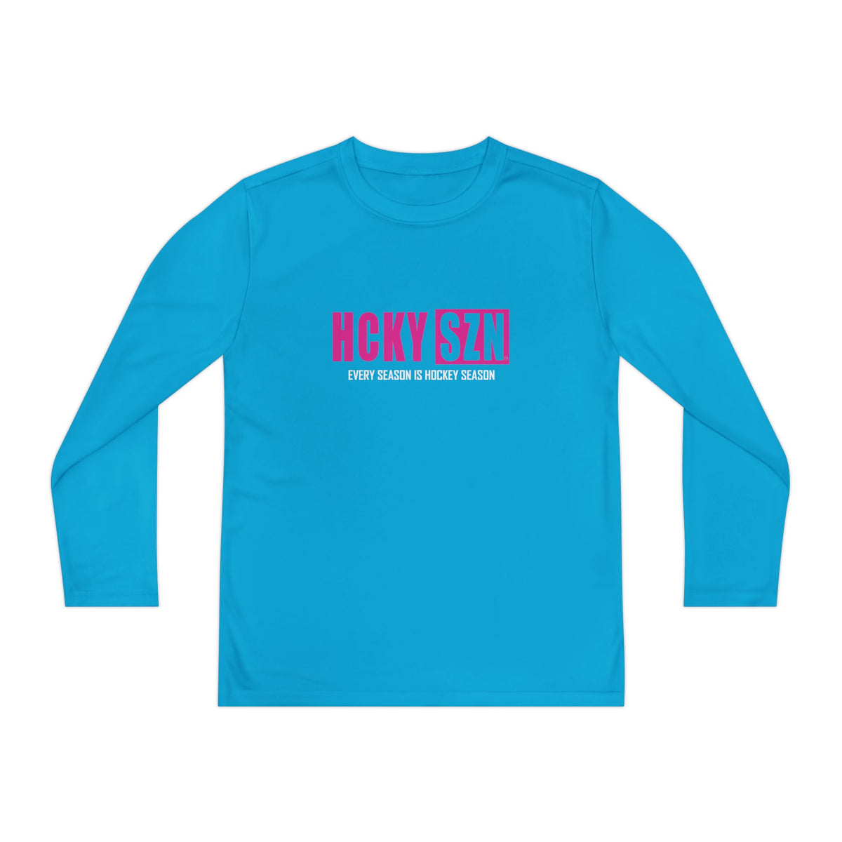 Every Season is HCKY SZN Youth Competitor Long Sleeve Tee (Hot Pink Logo) - Various Colors
