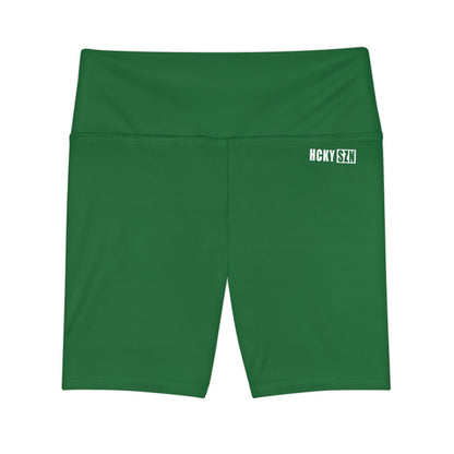 HKY SZN High Waisted Workout Shorts (Juniper Green)