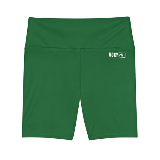 HKY SZN High Waisted Workout Shorts (Juniper Green)