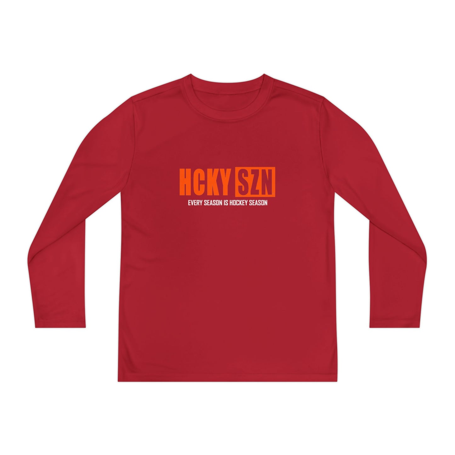 Every Season is HCKY SZN Youth Competitor Long Sleeve Tee (Orange Logo) - Various Colors