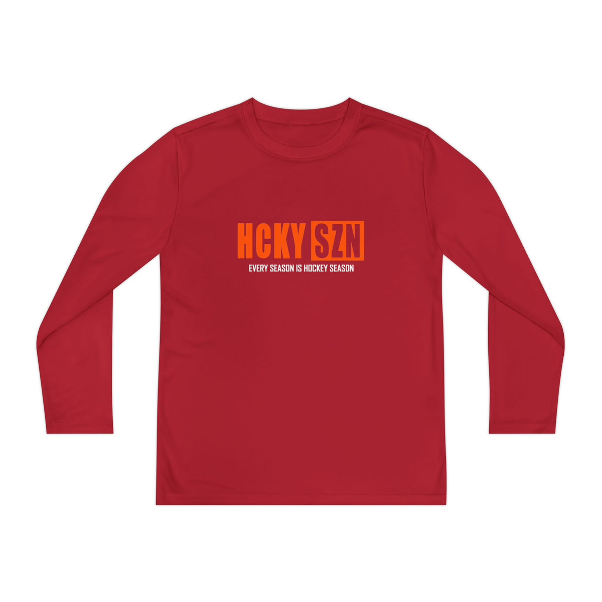 Every Season is HCKY SZN Youth Competitor Long Sleeve Tee (Orange Logo) - Various Colors