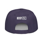 Upside Down HCKY SZN Embroidered Snapback Hat (Navy)