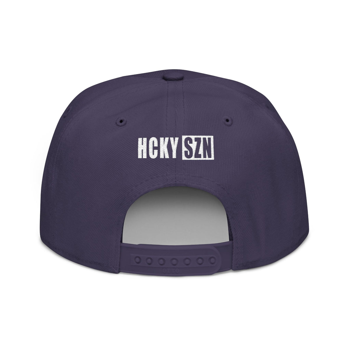 Upside Down HCKY SZN Embroidered Snapback Hat (Navy)