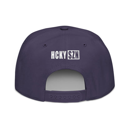 Upside Down HCKY SZN Embroidered Snapback Hat (Navy)
