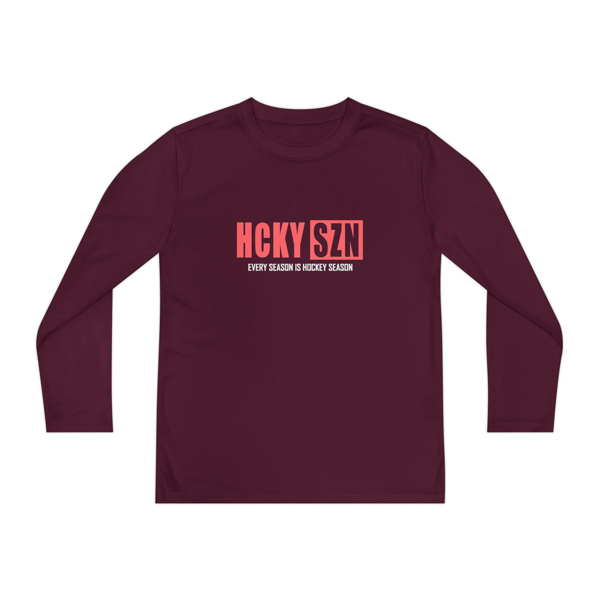 Every Season is HCKY SZN Youth Competitor Long Sleeve Tee (Peach Logo) - Various Colors