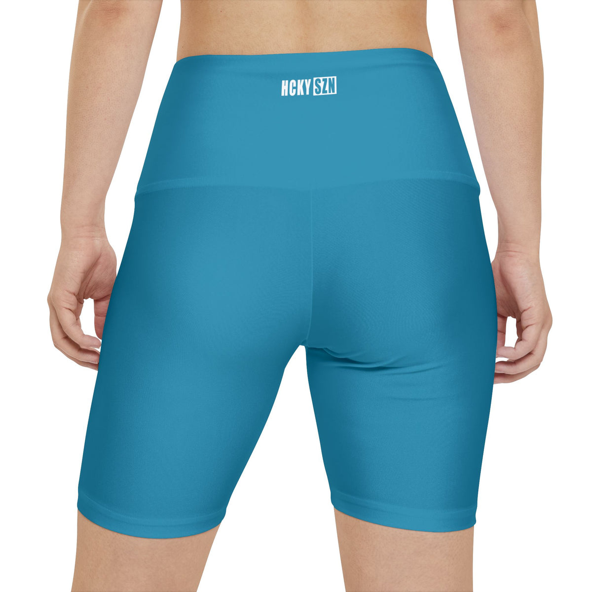 HKY SZN High Waisted Workout Shorts (Coastal Blue)