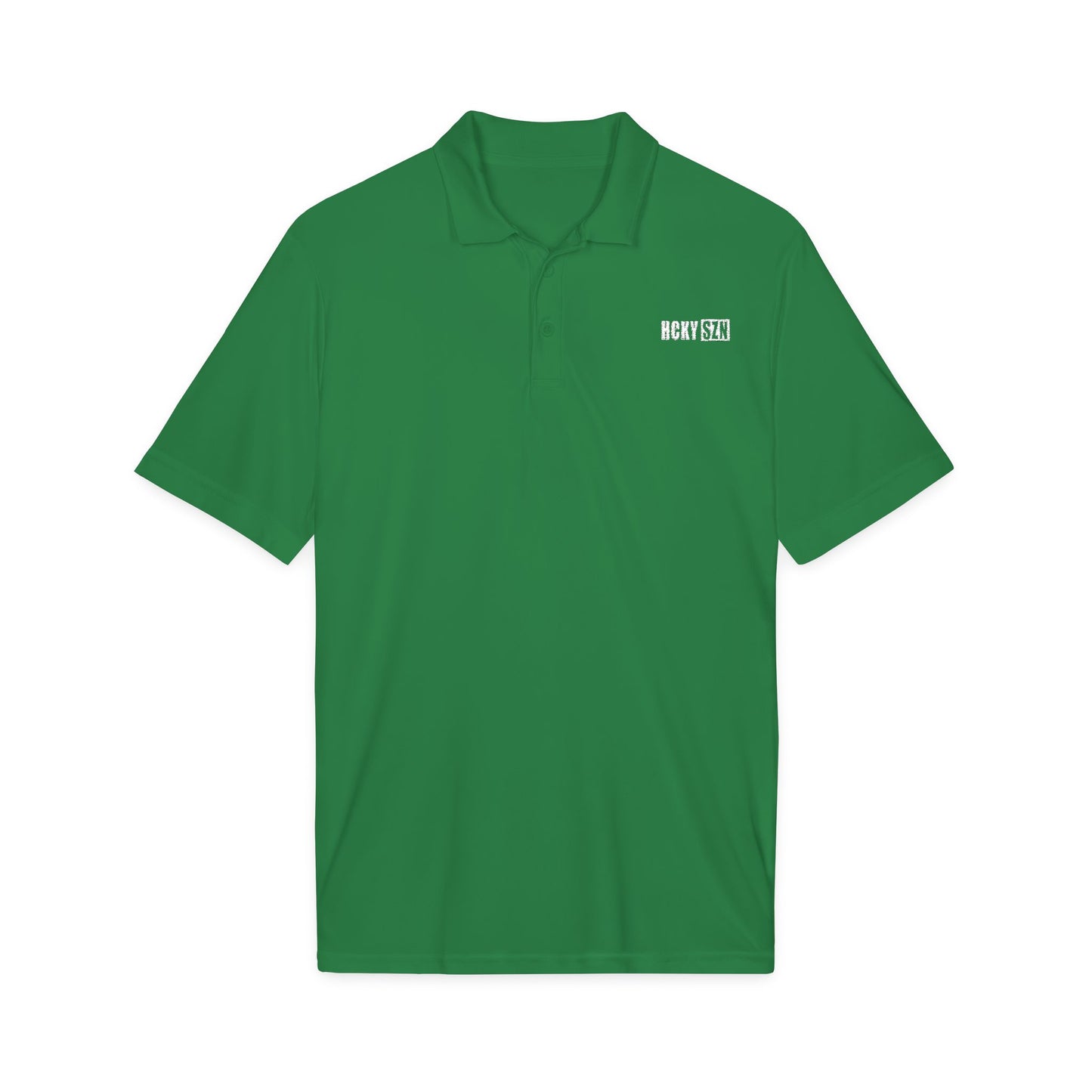 HCKY SZN Embroidered Performance Hockey Polo (Green)