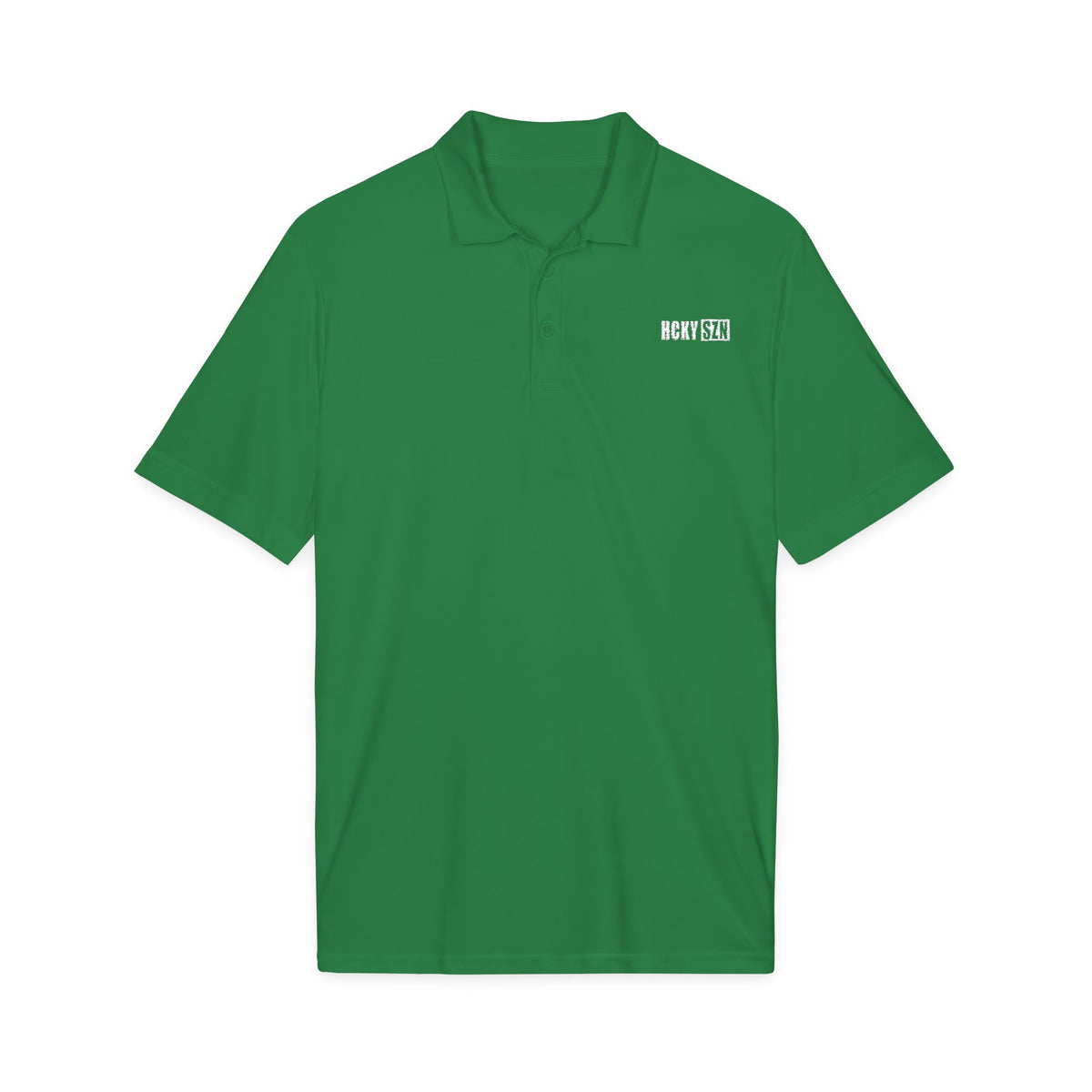 HCKY SZN Embroidered Performance Hockey Polo (Green)