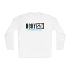 HCKYSZN (Every Season) Long Sleeve Adult Performance Tee - White/Black/Sky Blue