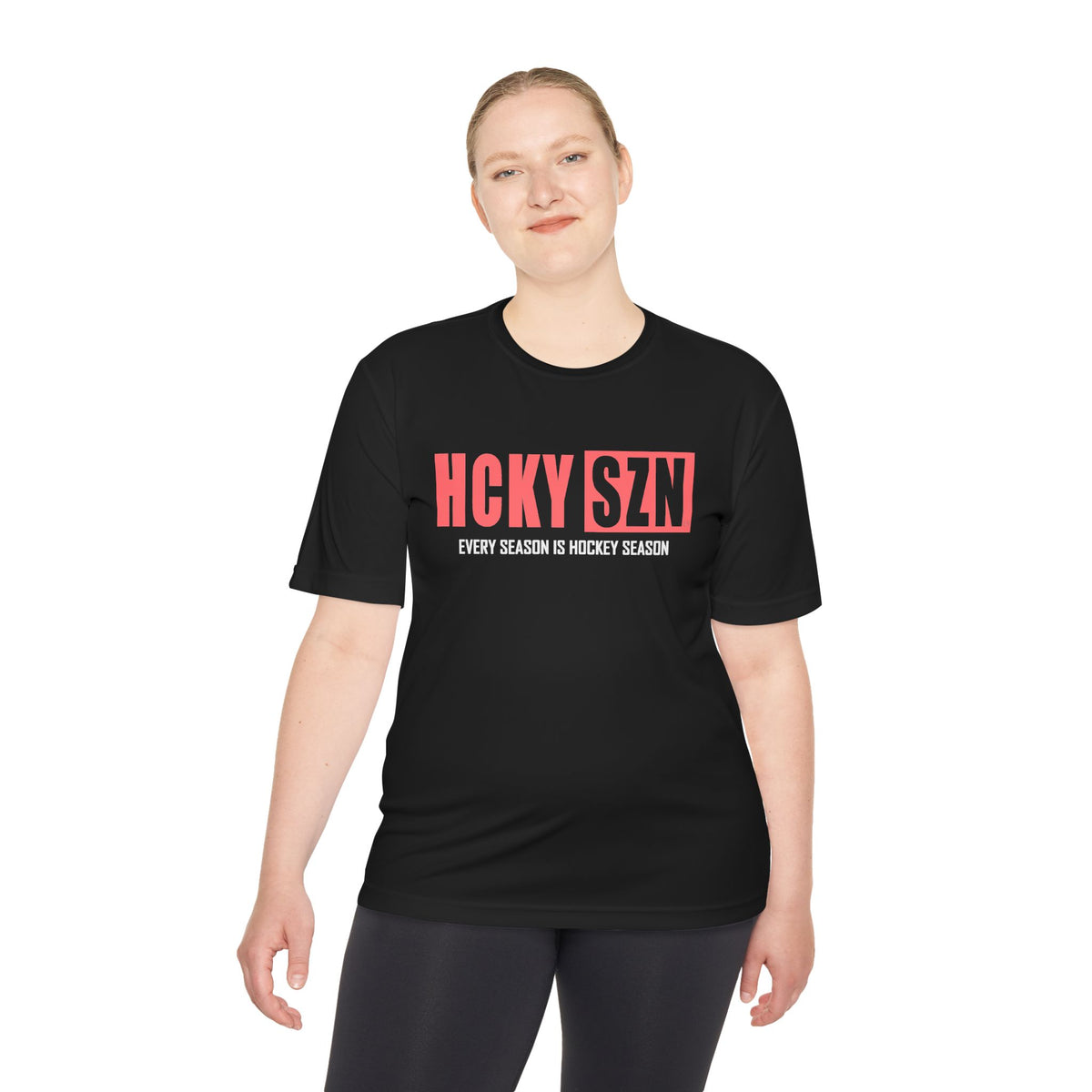 HCKYSZN Every Season Adult Performance Tee - Black/Peach