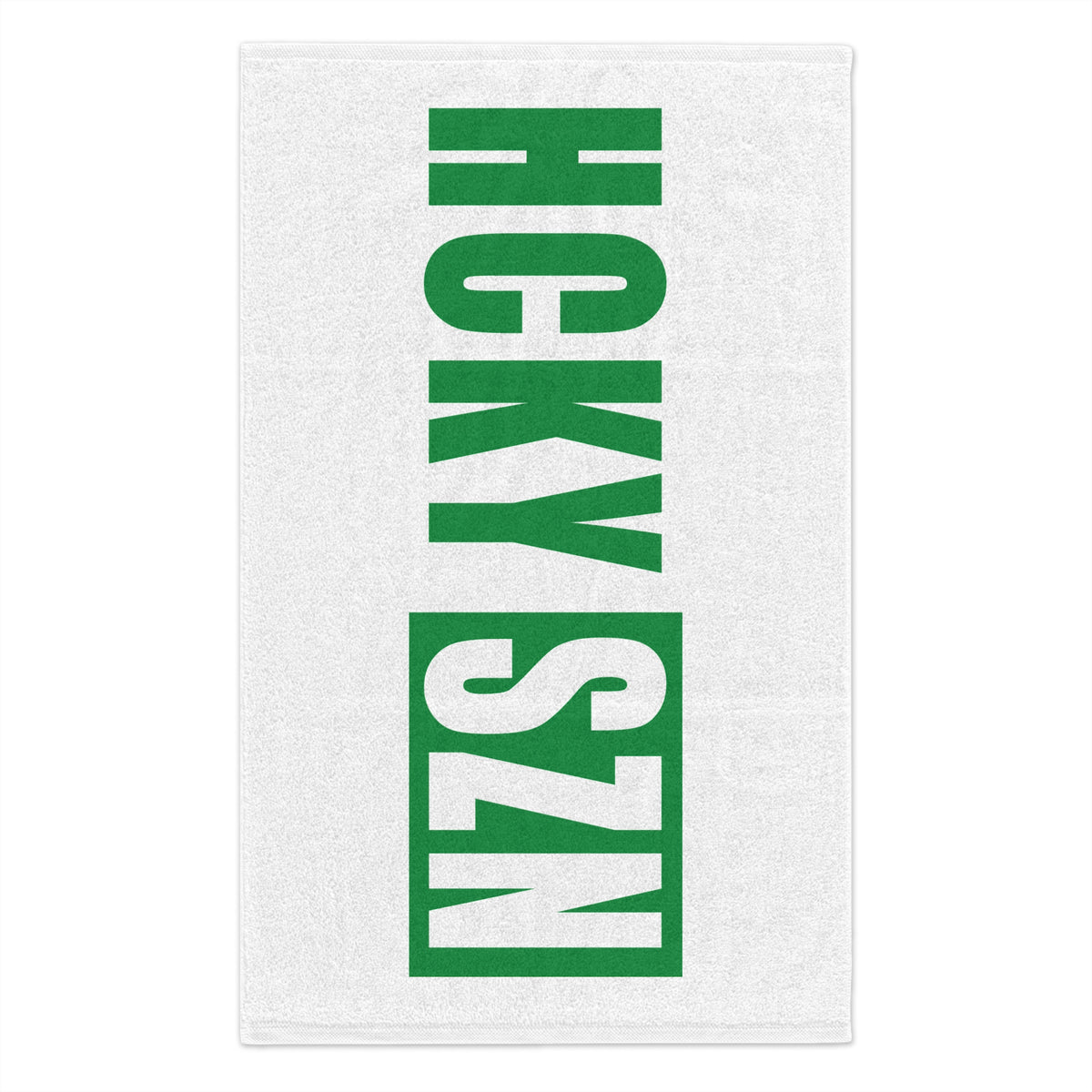 HCKY SZN 11x18 Skate Towel (White/Green) Hockey Towel