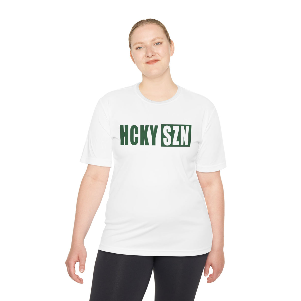 HCKYSZN (Flagship Logo) Adult Performance Tee - White/Forest