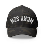 Upside Down HCKY SZN Embroidered Flex Fit Hat (Black Camo)