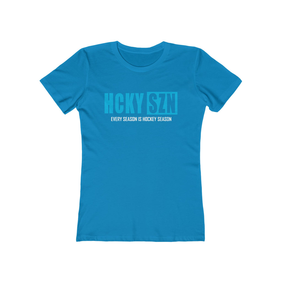 Every Season Is Hockey Season Women's Boyfriend Tee (Sky Blue Logo) - Various Colors