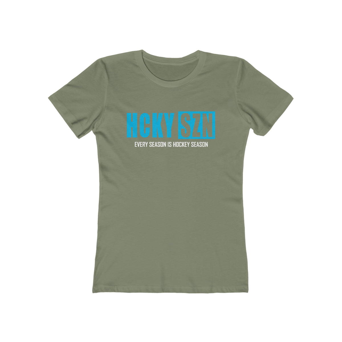 Every Season Is Hockey Season Women's Boyfriend Tee (Sky Blue Logo) - Various Colors