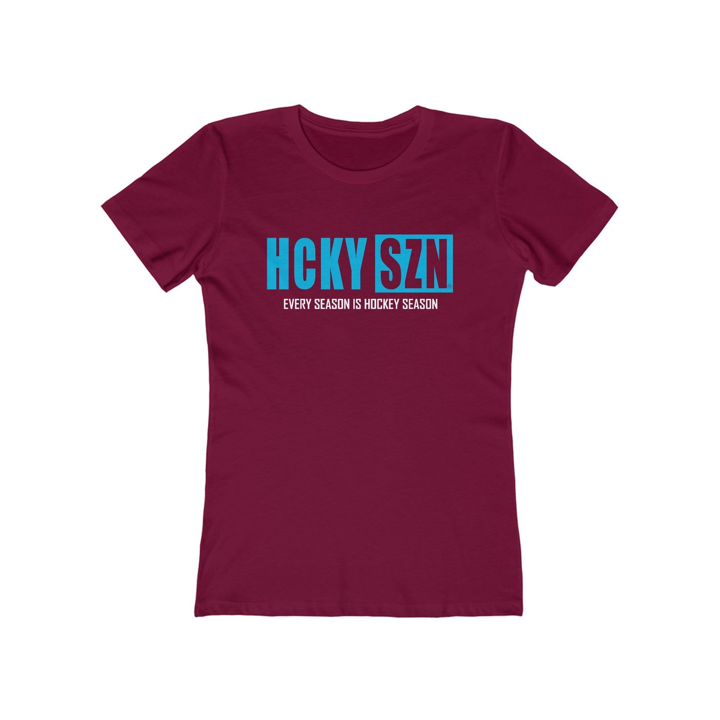 Every Season Is Hockey Season Women's Boyfriend Tee (Sky Blue Logo) - Various Colors