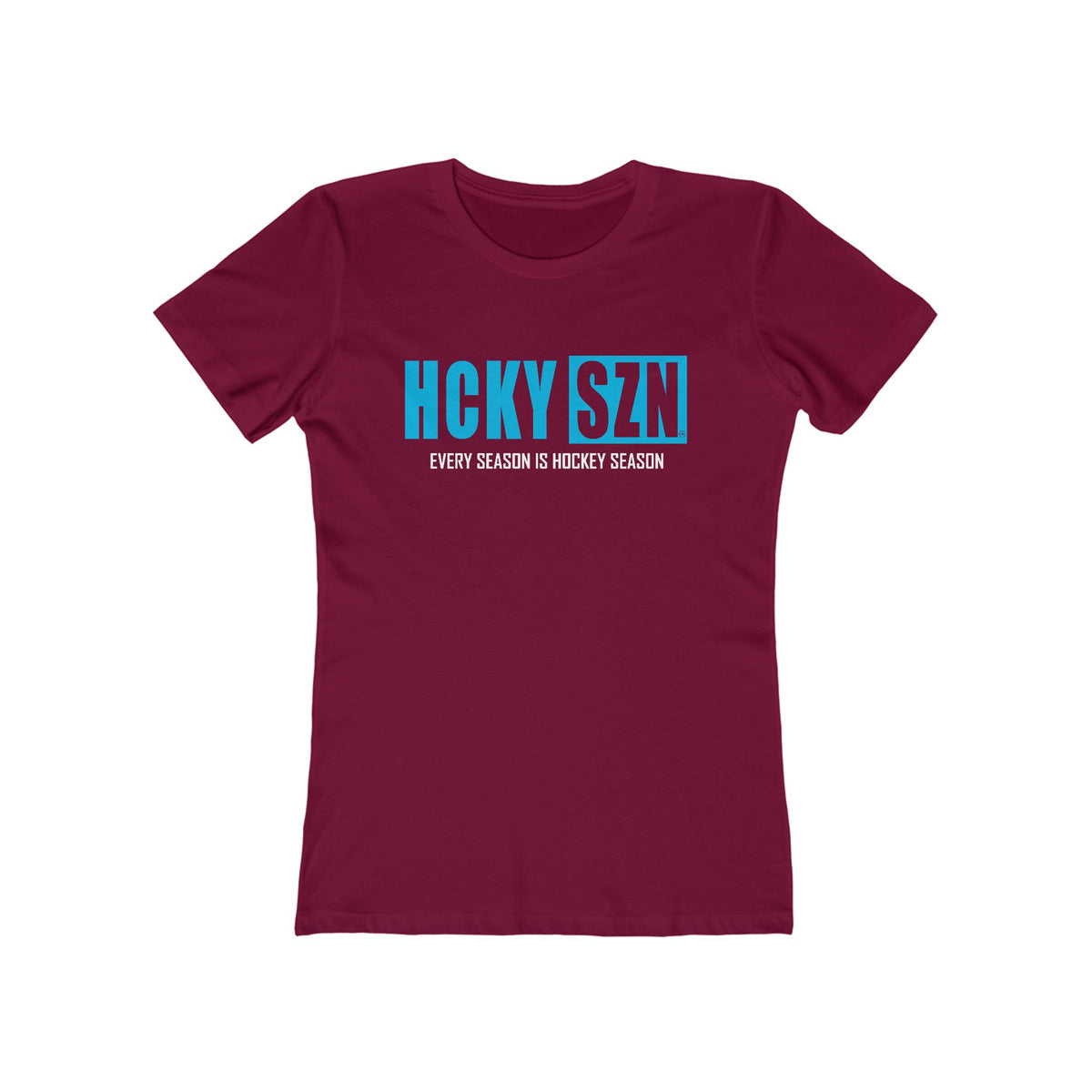 Every Season Is Hockey Season Women's Boyfriend Tee (Sky Blue Logo) - Various Colors