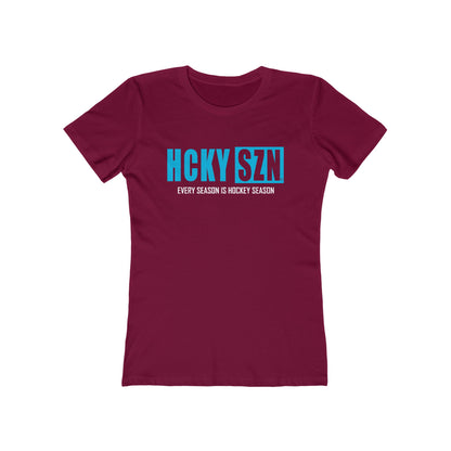 Every Season Is Hockey Season Women's Boyfriend Tee (Sky Blue Logo) - Various Colors