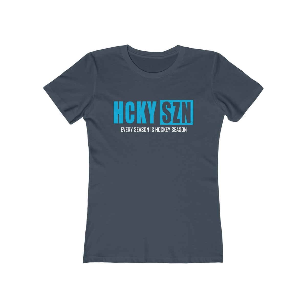 Every Season Is Hockey Season Women's Boyfriend Tee (Sky Blue Logo) - Various Colors