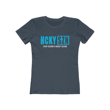 Every Season Is Hockey Season Women's Boyfriend Tee (Sky Blue Logo) - Various Colors