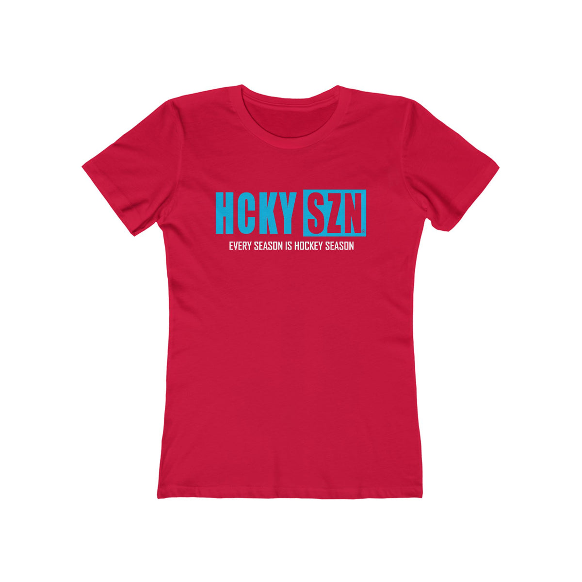 Every Season Is Hockey Season Women's Boyfriend Tee (Sky Blue Logo) - Various Colors