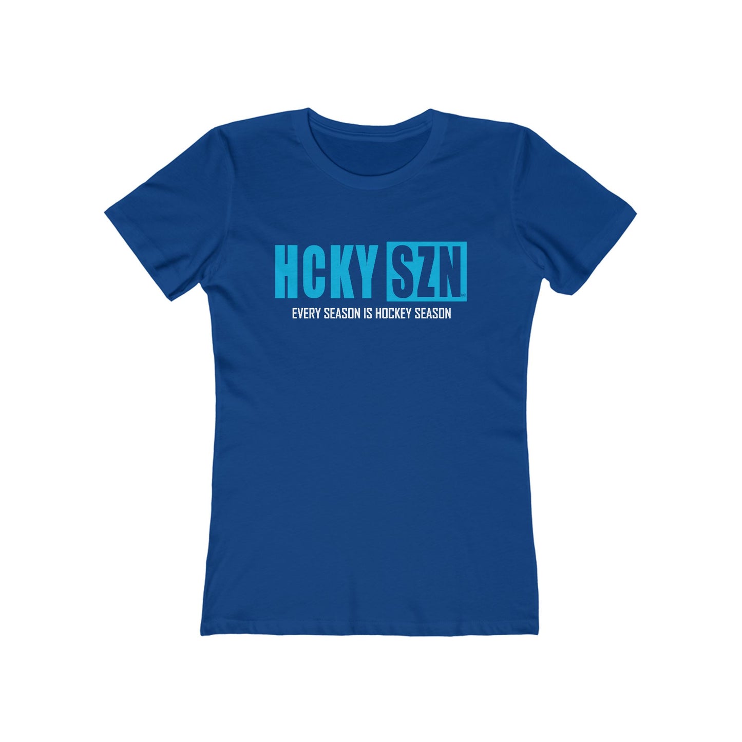 Every Season Is Hockey Season Women's Boyfriend Tee (Sky Blue Logo) - Various Colors