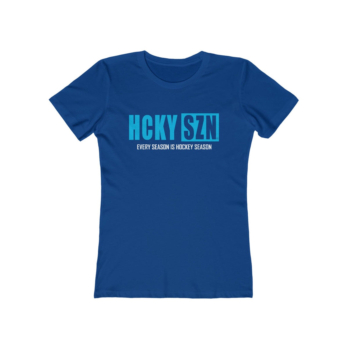 Every Season Is Hockey Season Women's Boyfriend Tee (Sky Blue Logo) - Various Colors