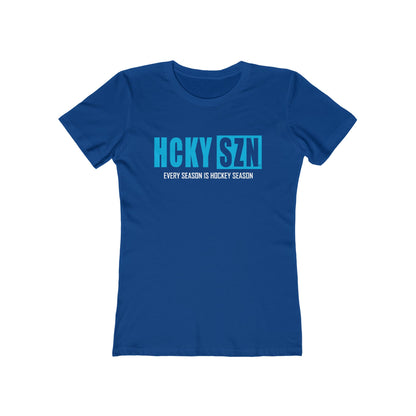 Every Season Is Hockey Season Women's Boyfriend Tee (Sky Blue Logo) - Various Colors