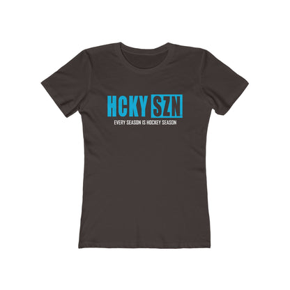 Every Season Is Hockey Season Women's Boyfriend Tee (Sky Blue Logo) - Various Colors