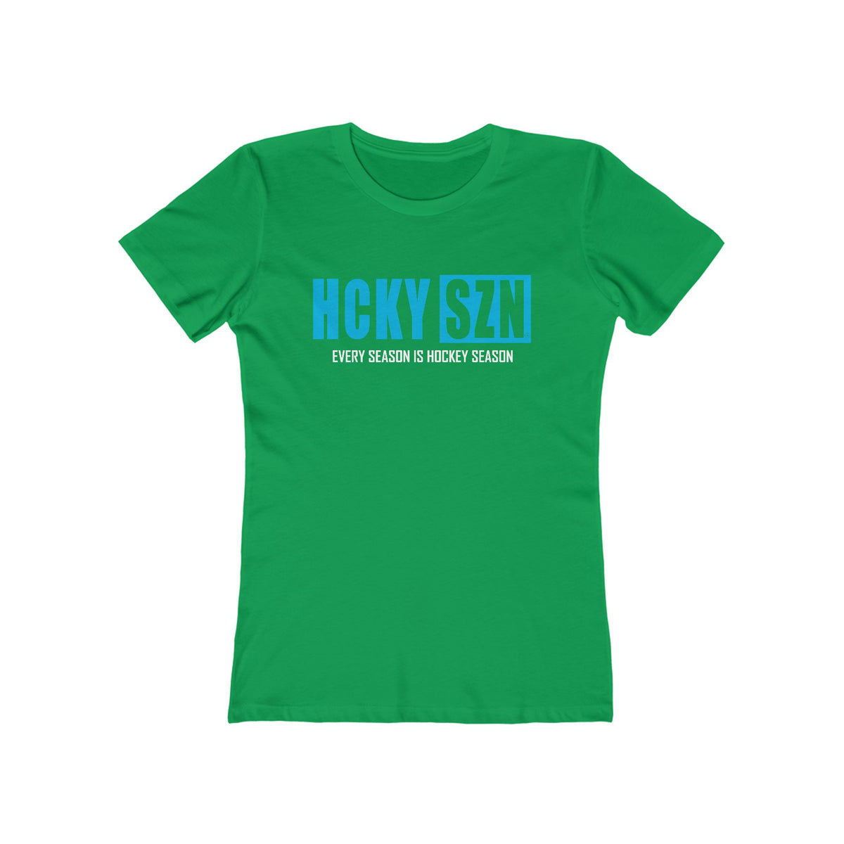 Every Season Is Hockey Season Women's Boyfriend Tee (Sky Blue Logo) - Various Colors