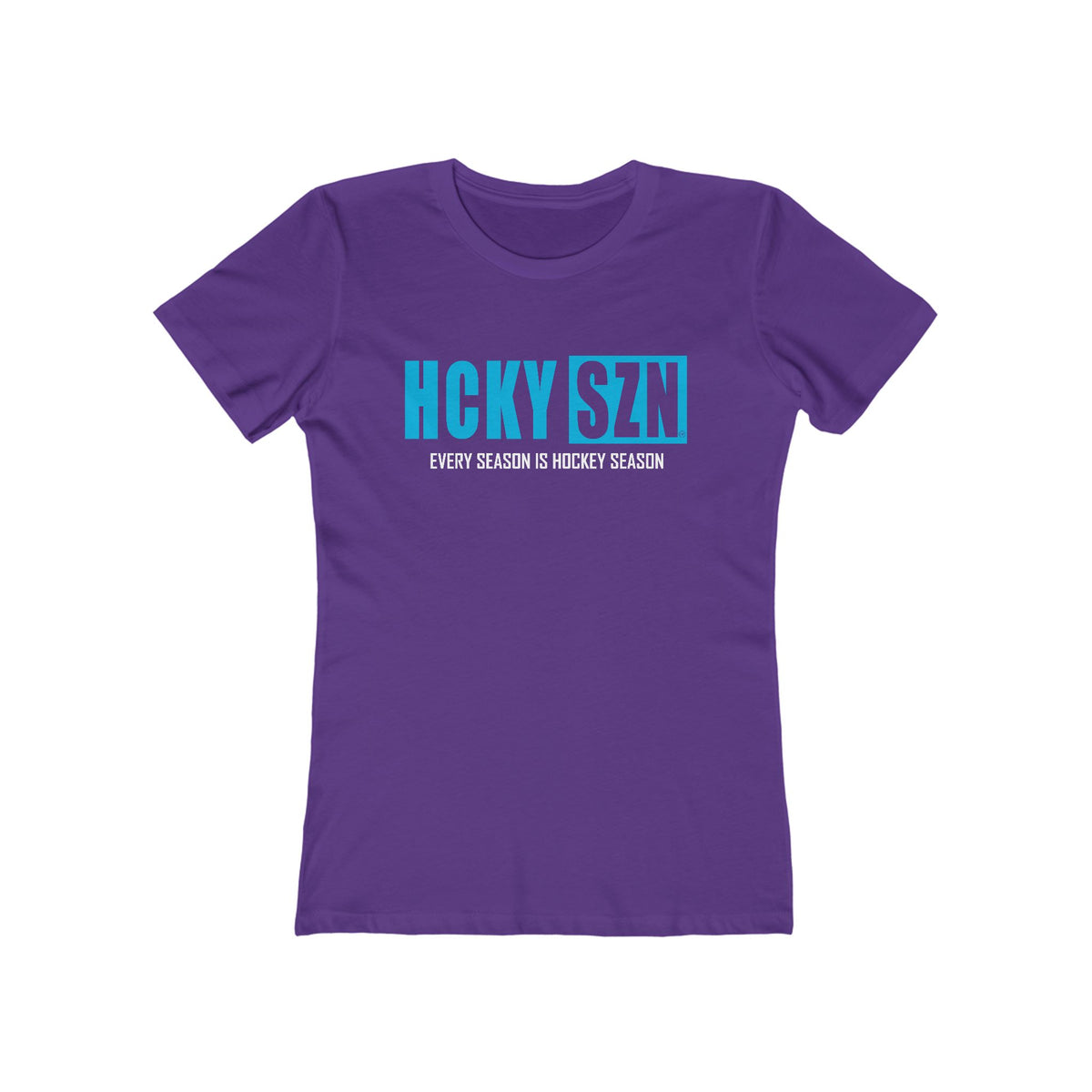 Every Season Is Hockey Season Women's Boyfriend Tee (Sky Blue Logo) - Various Colors
