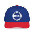 HCKY SZN Circle Logo Mid Profile Baseball Cap (Royal/Red/White)